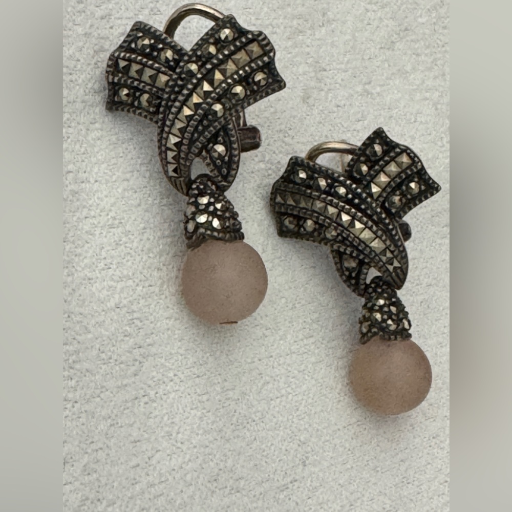 Judith Jack Sterling 925 silver Marcasite earrings